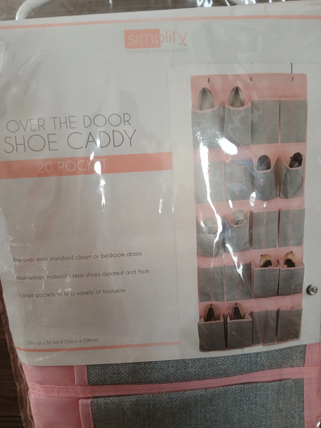 Simplify Over the Door Shoe Caddy - 20 Pockets - photo 3
