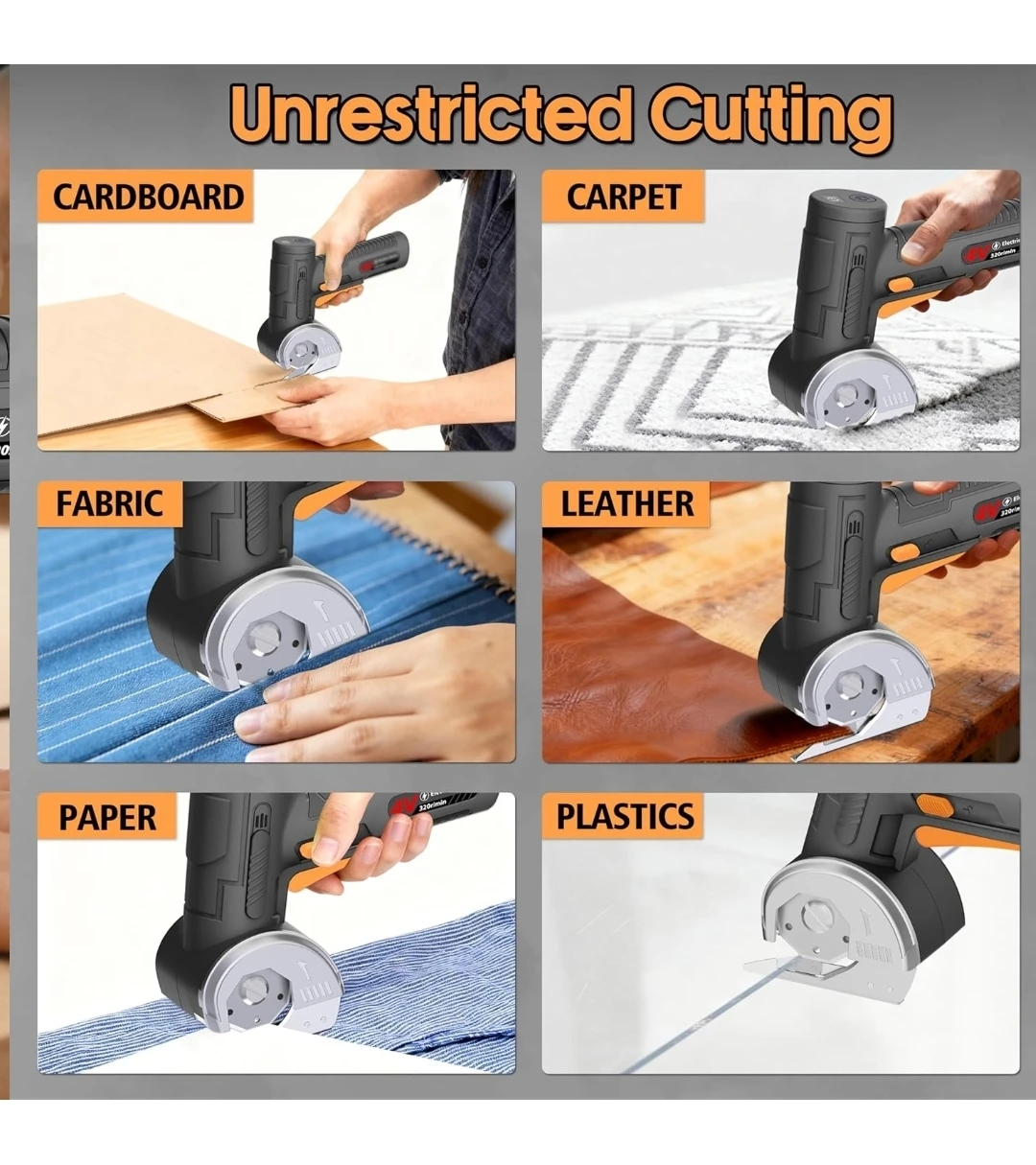 Cordless Electric Scissors Cutter - 4V, 320 RPM, LED Light - photo 2