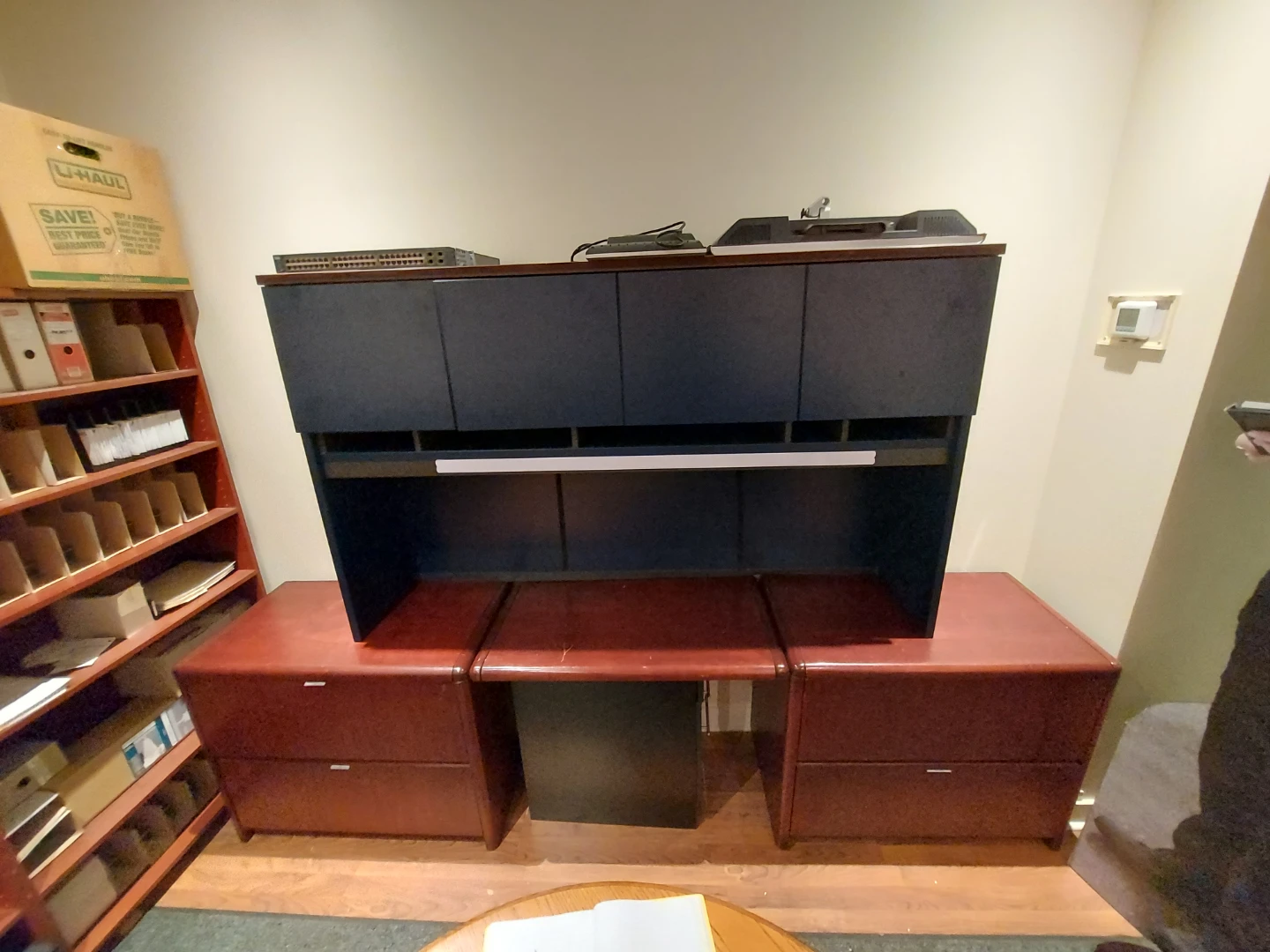 Large Wooden Desk with Drawers