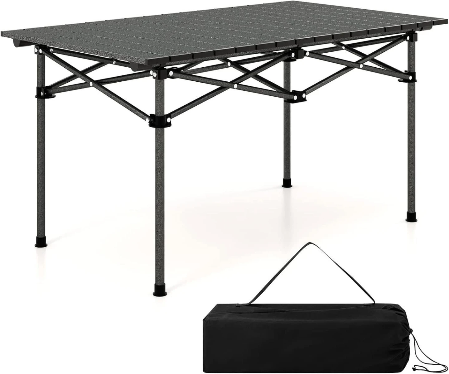 New - Roll-Up Camping Table with Aluminum Slats - photo 2