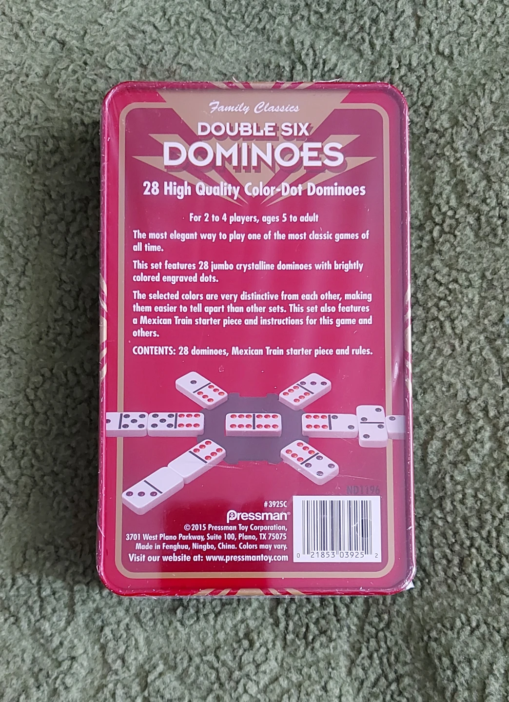 🆕 Pressman Double Six Dominoes - 28 High Quality Color - photo 3