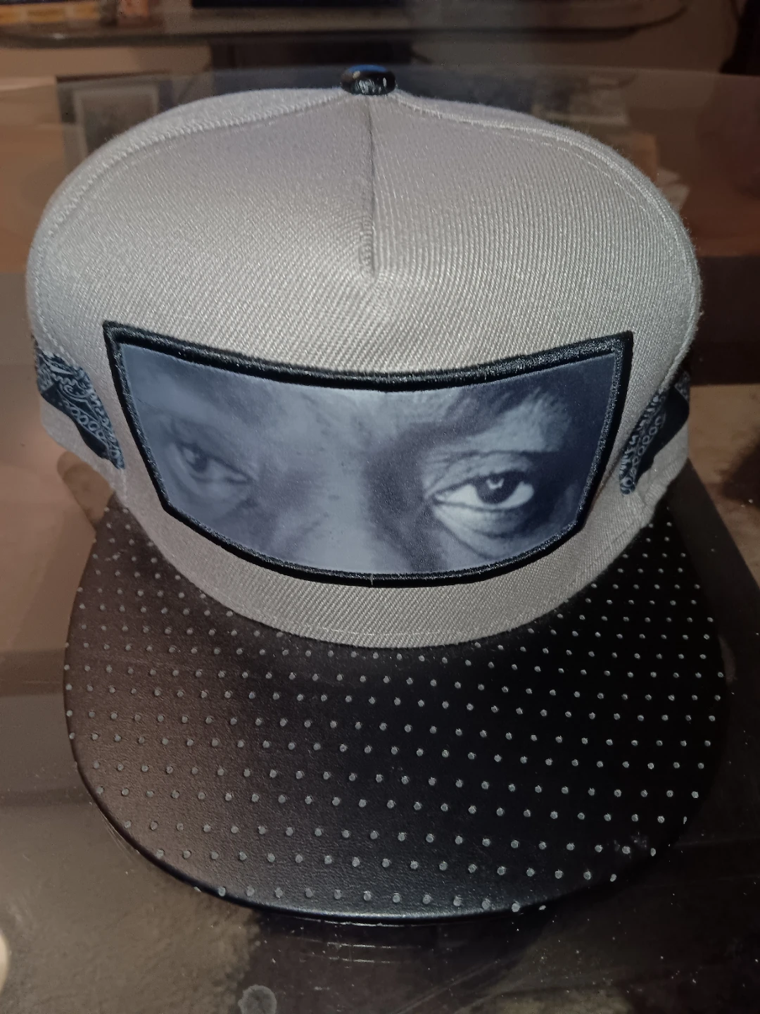 Grey Snapback Hat with "ONE LOVE" embroidered on back