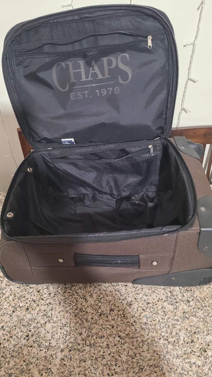 Chaps Brown Rolling Suitcase Luggage - photo 5