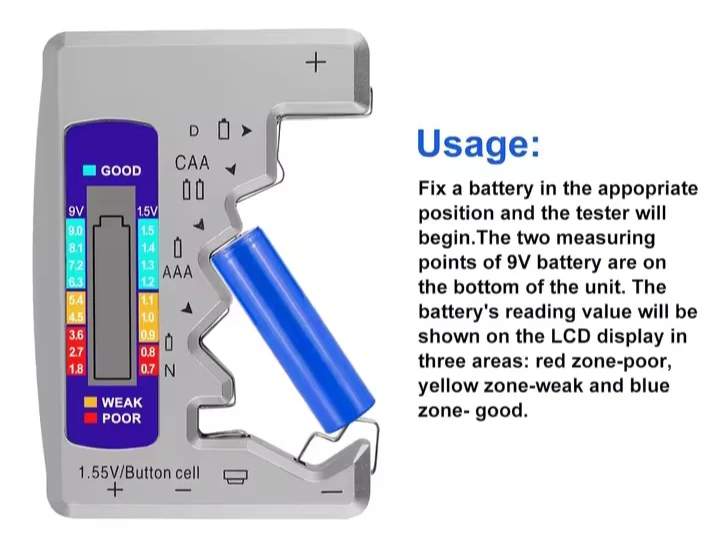Universal Battery Tester with LCD Display