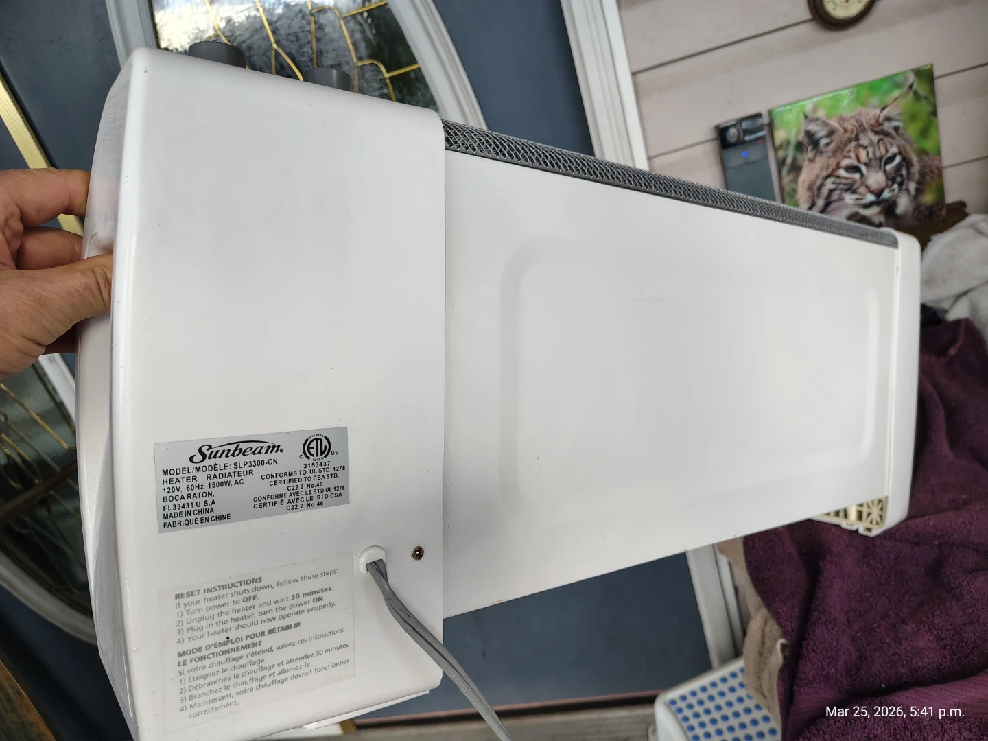 Sunbeam Electric Baseboard Space Heater with Thermostat - photo 5