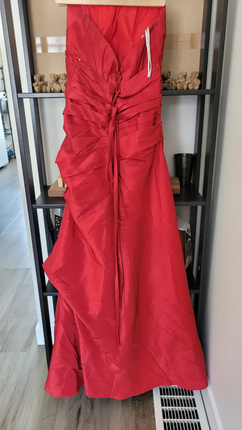 Red Strapless Beaded Formal Gown - photo 2
