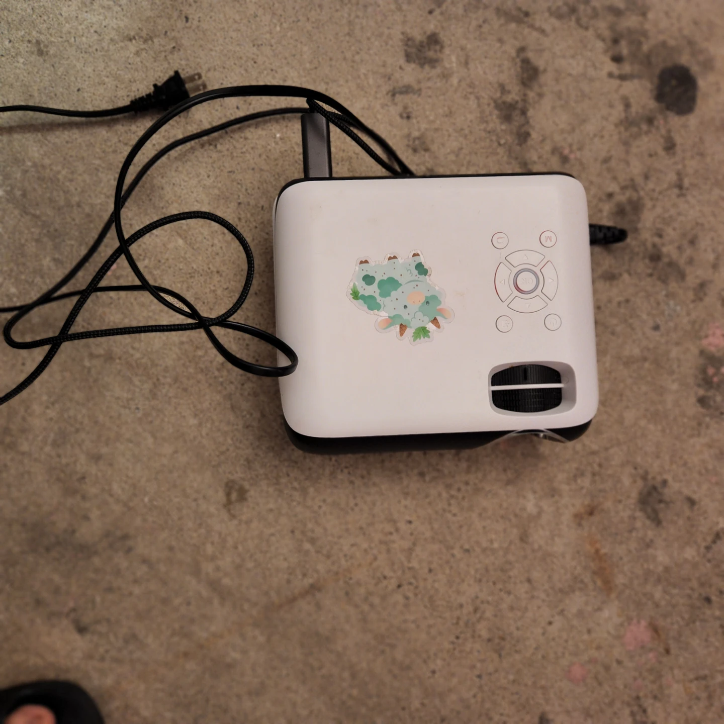 White Mini Projector with Decorative Sticker - photo 3