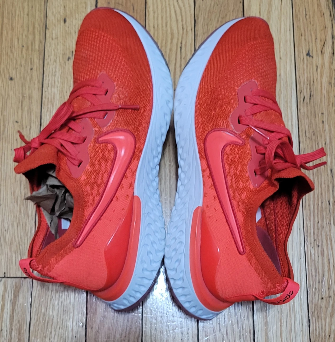 Nike Epic React Flyknit Men's Shoes - Orange/White - US 10.5