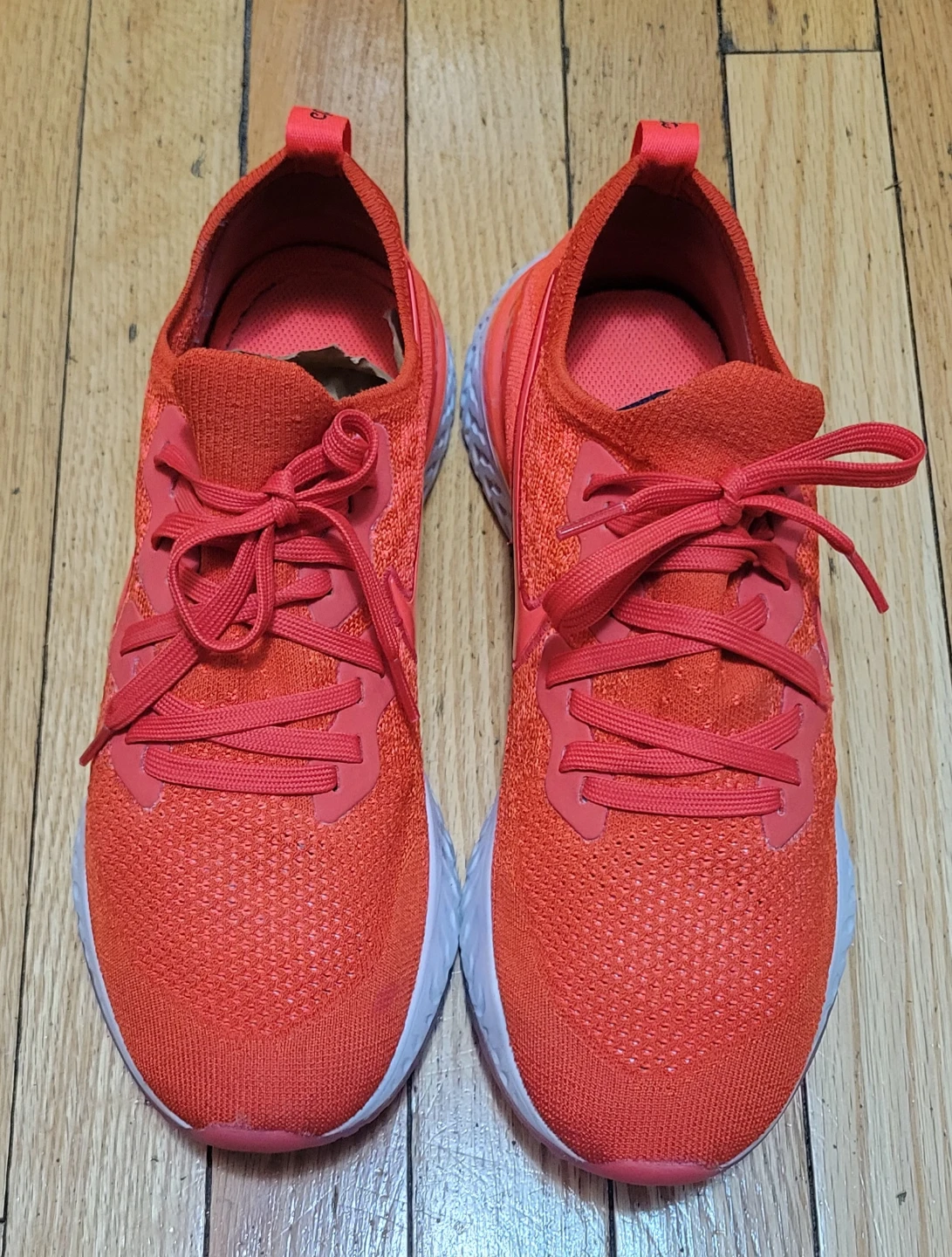 Nike Epic React Flyknit Men's Shoes - Orange/White - US 10.5 - photo 2