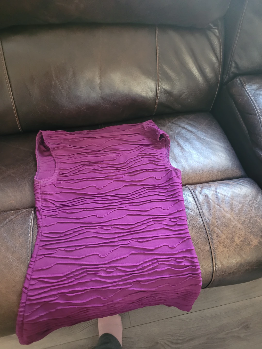 Purple Sleeveless Textured Top - photo 2