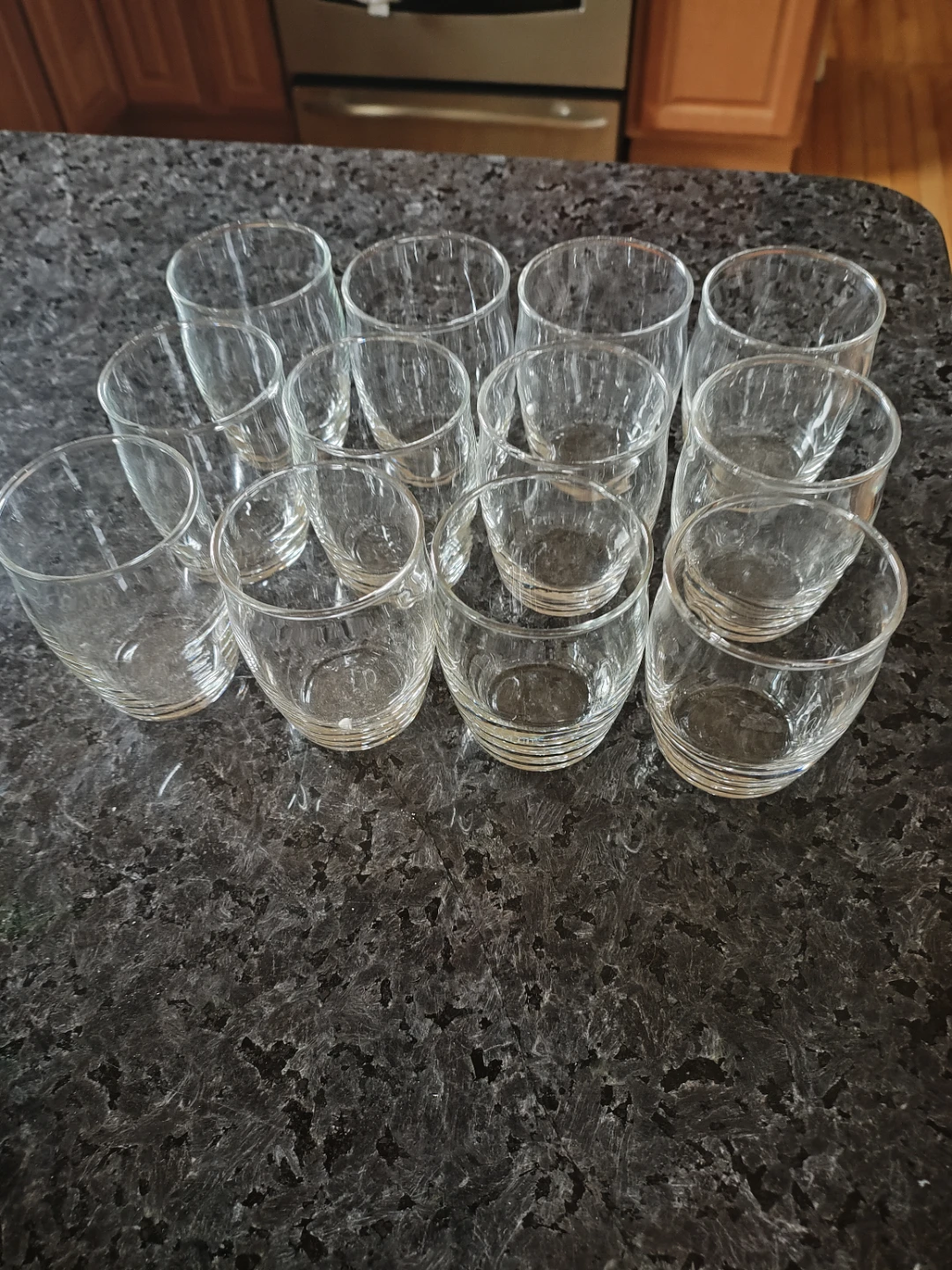 Set of 12 Clear Glass Tumblers