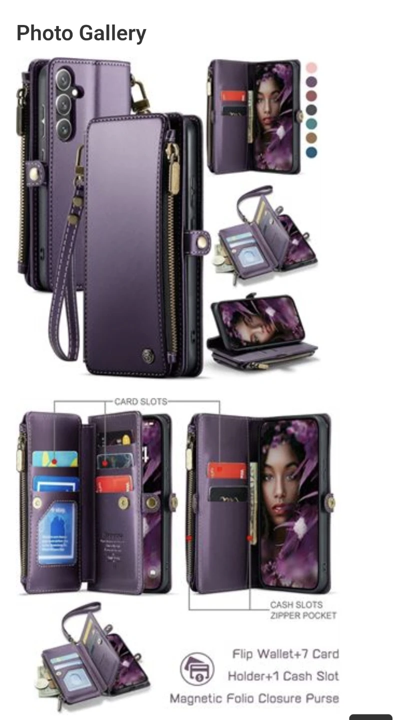 Defencase Wallet Case for Samsung Galaxy S24 6.2" - Purple