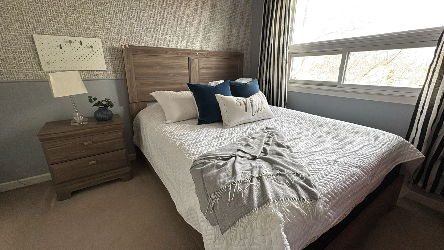 Wooden Bed Frame with Headboard and Nightstand