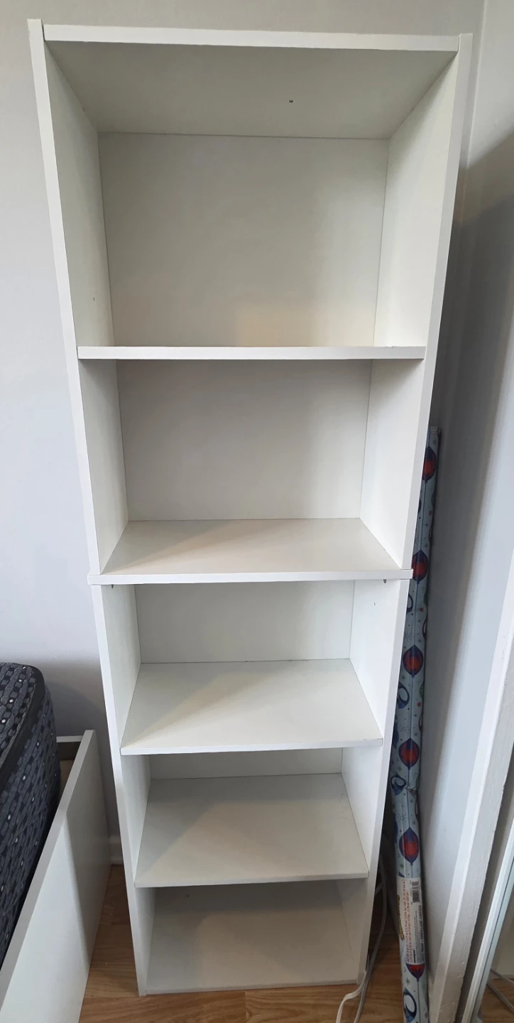 White 5-Shelf Bookshelf
