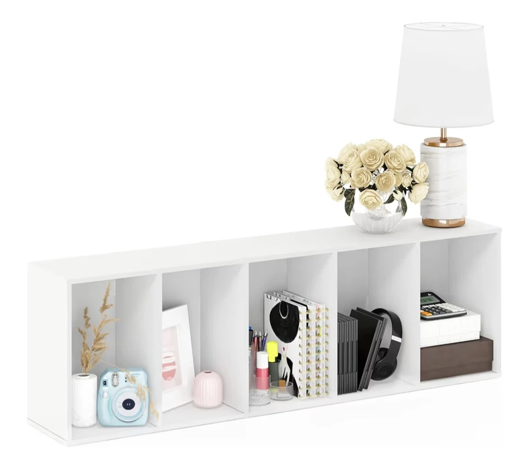 White 5-Shelf Bookshelf - photo 3