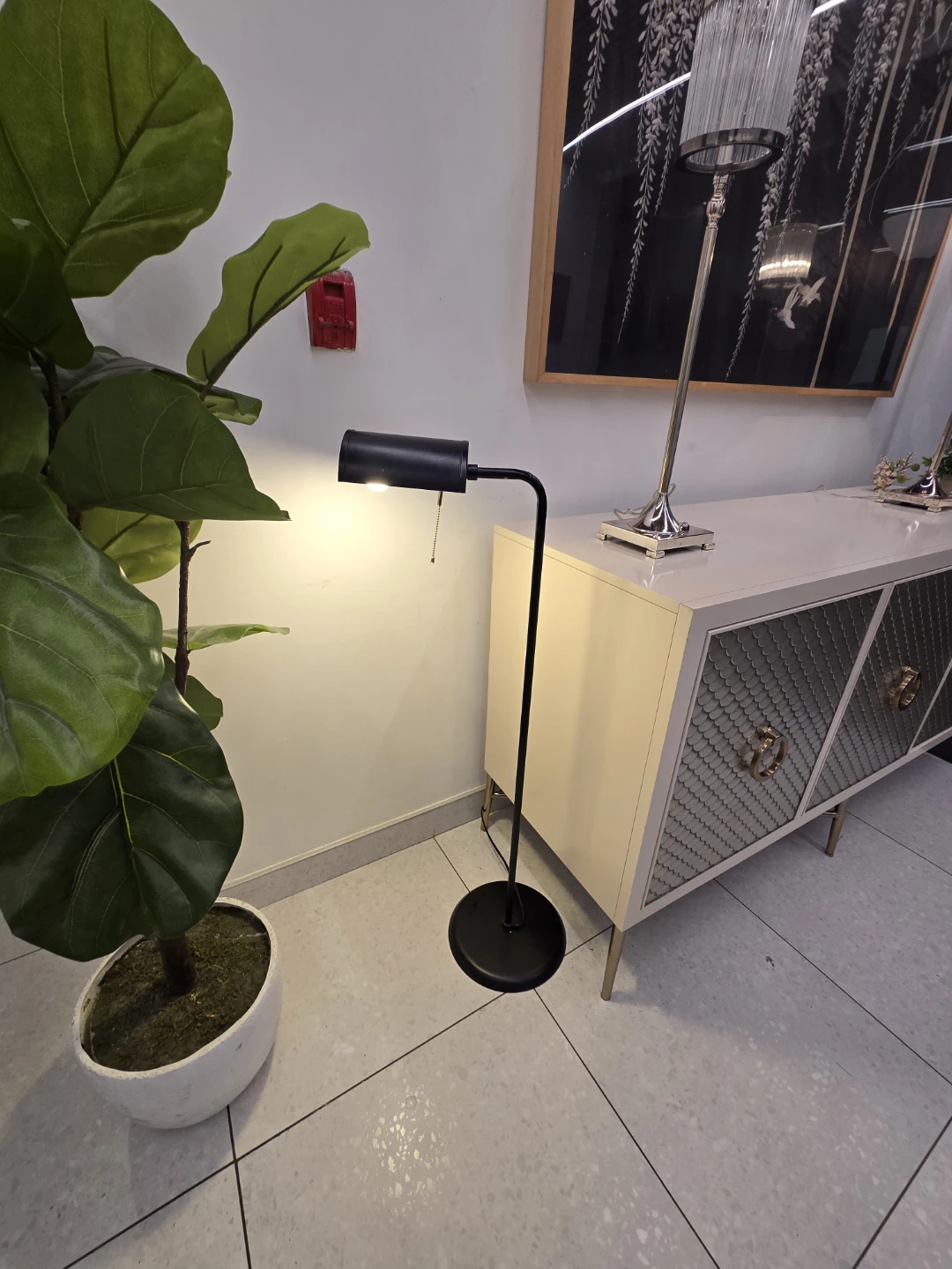 Black Bankers Reading Floor Lamp With Swivel Head - photo 4