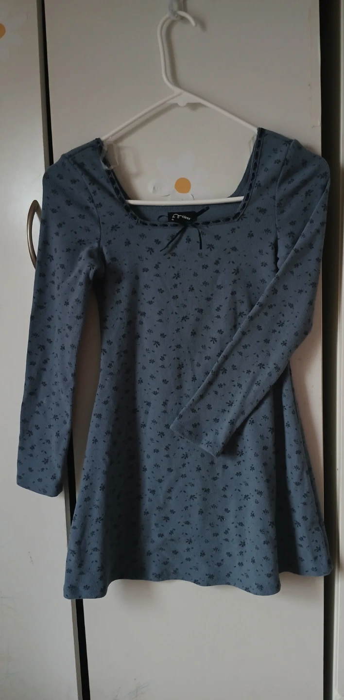 Juniors' Blue Floral Print Dress - photo 5