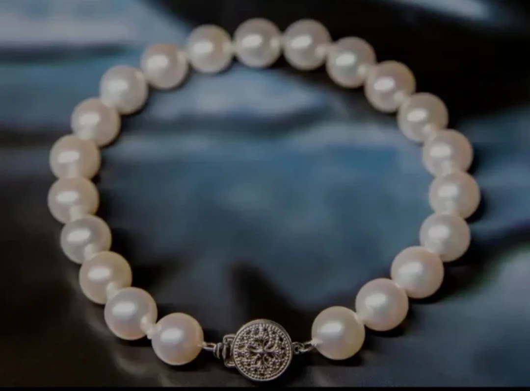 Vintage Single Strand Pearl Bracelet Silver Filigree Clasp