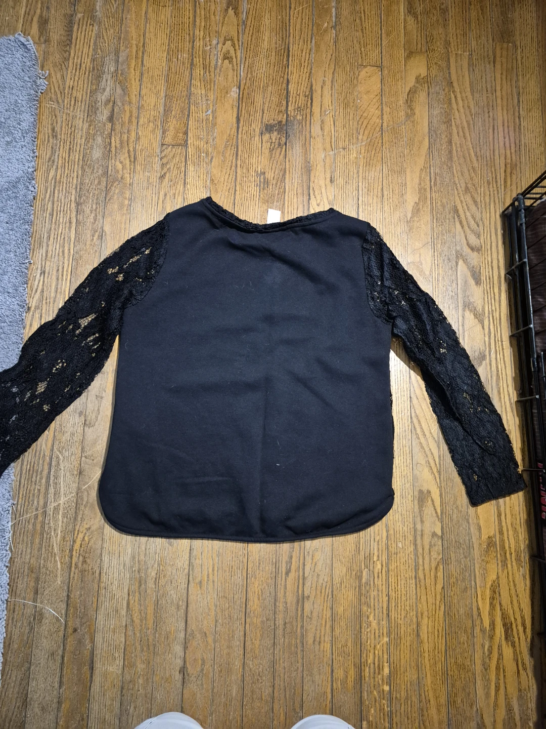 H&M Black Lace Long Sleeve Top - Size S - photo 3