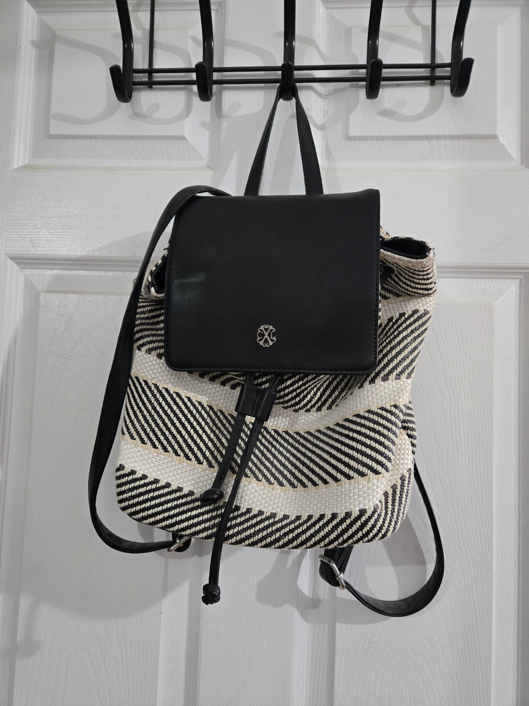 Black & White Striped Backpack