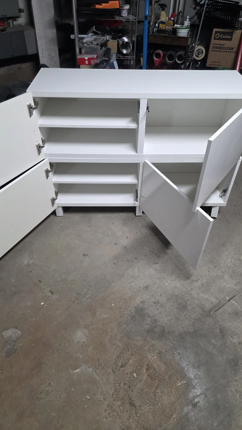 White Storage Cabinet with Doors and Shelves - photo 2