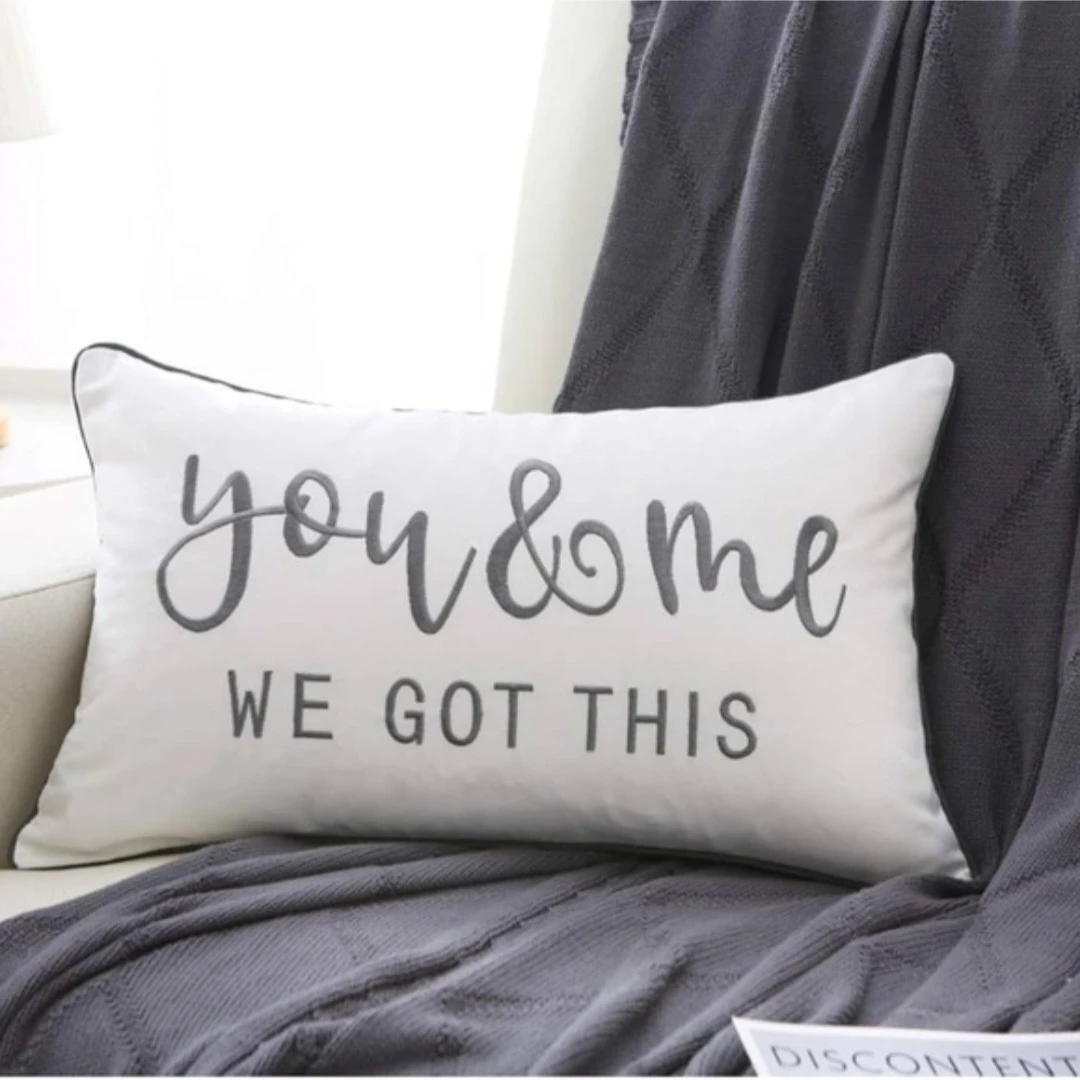 Lumbar Pillow Cover "You & Me, We Got This" 12"x20"