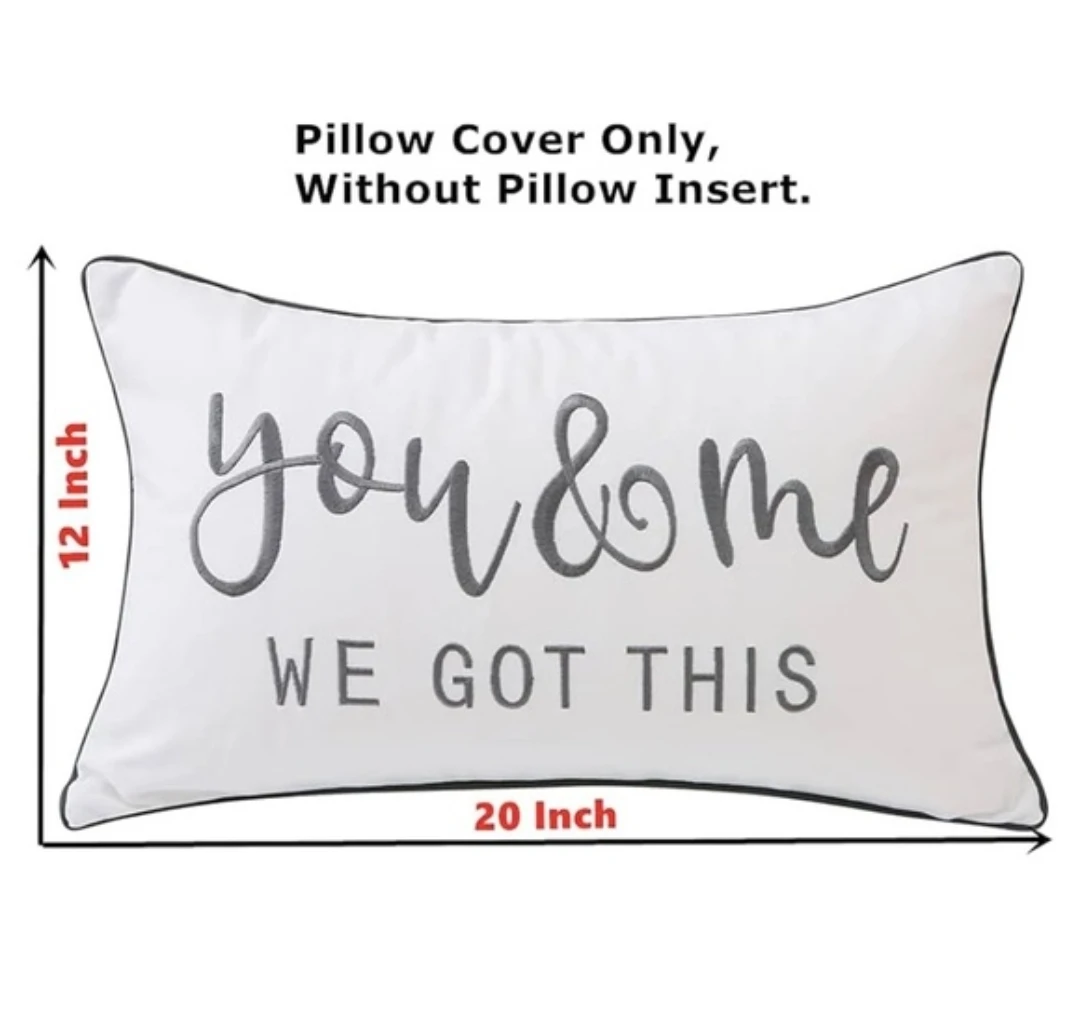 Lumbar Pillow Cover "You & Me, We Got This" 12"x20" - photo 3