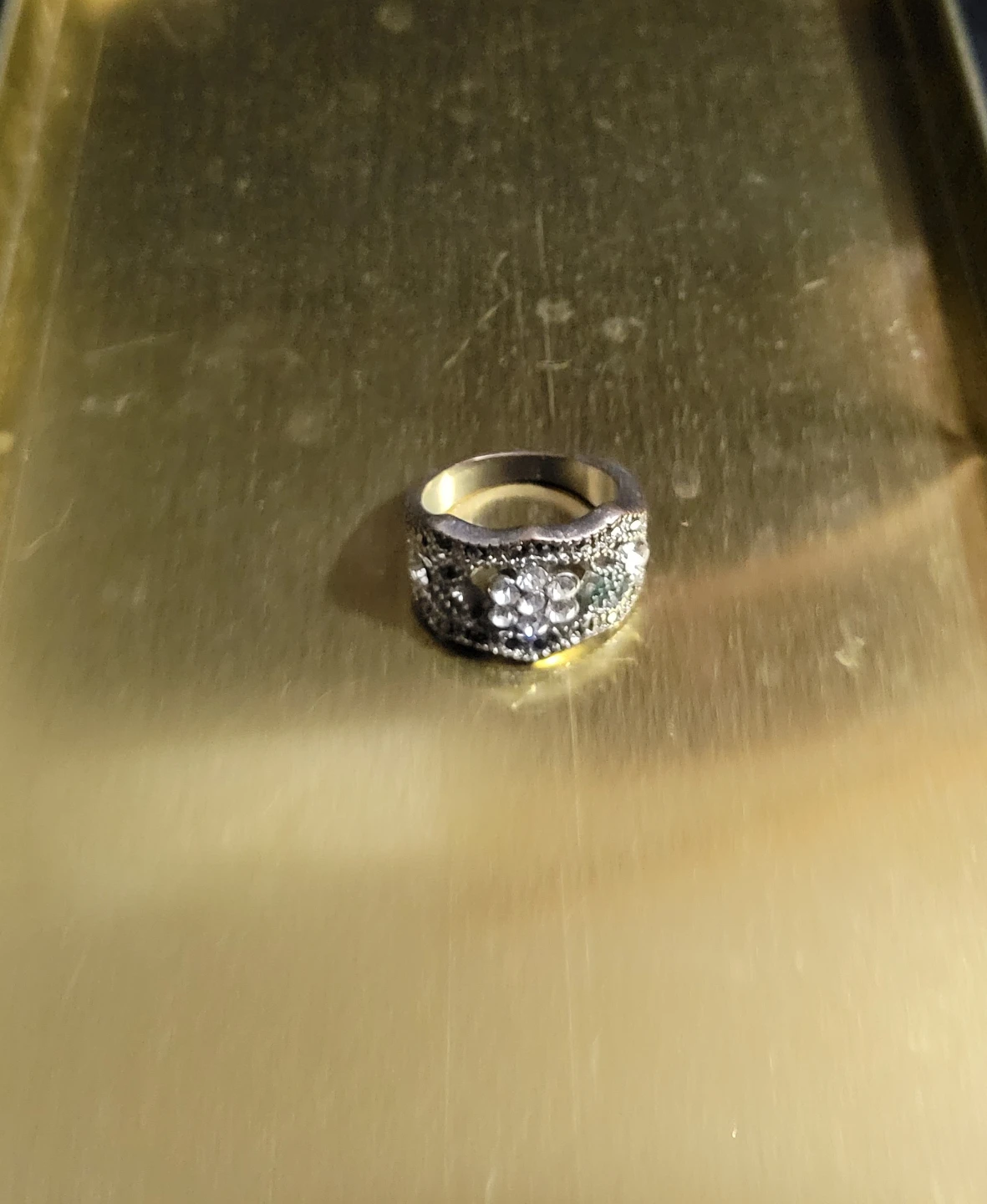 Rhinestone Flower Design Ring - photo 5