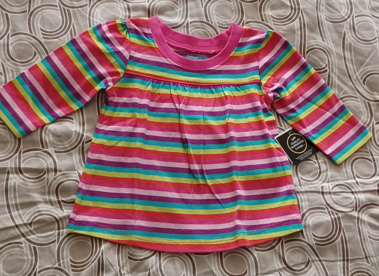 George Baby Long Sleeve Striped Top 0-3M - photo 3