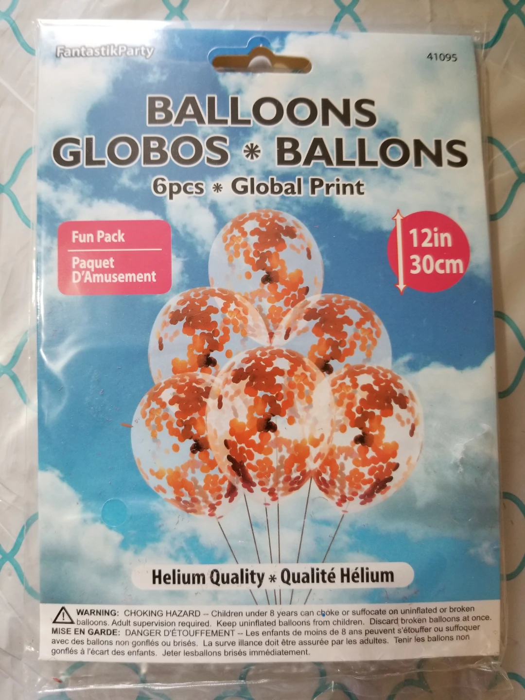 6pcs Global Print Confetti Balloons -