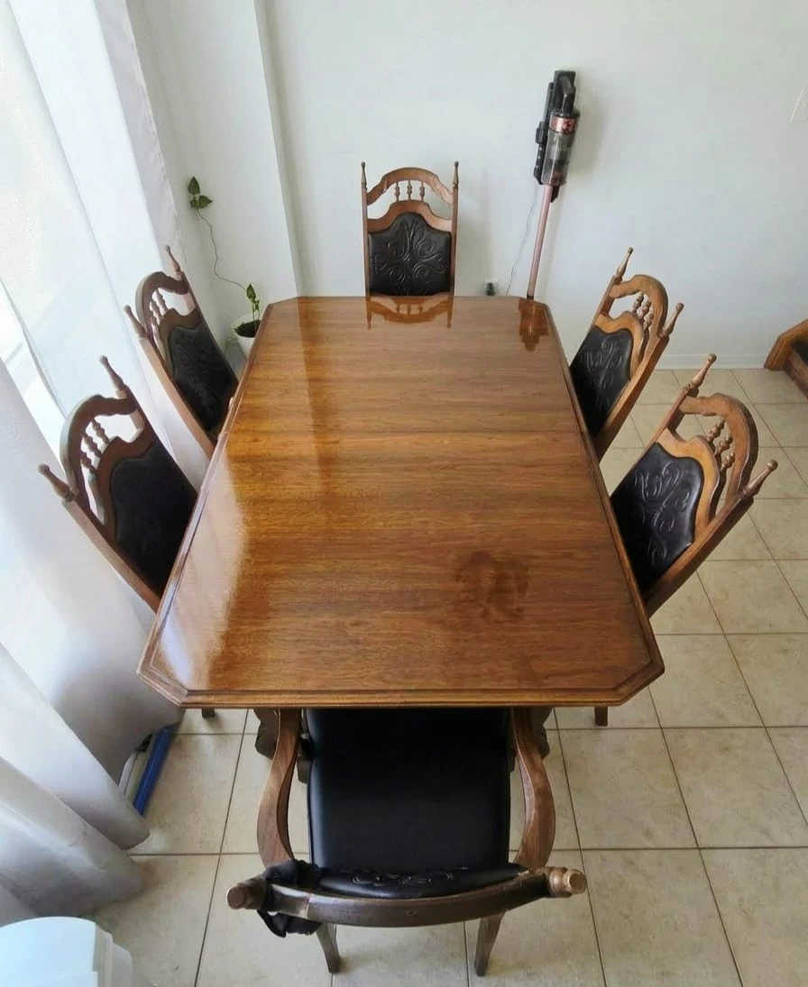 Wooden Dining Table with 6 Chairs - photo 2