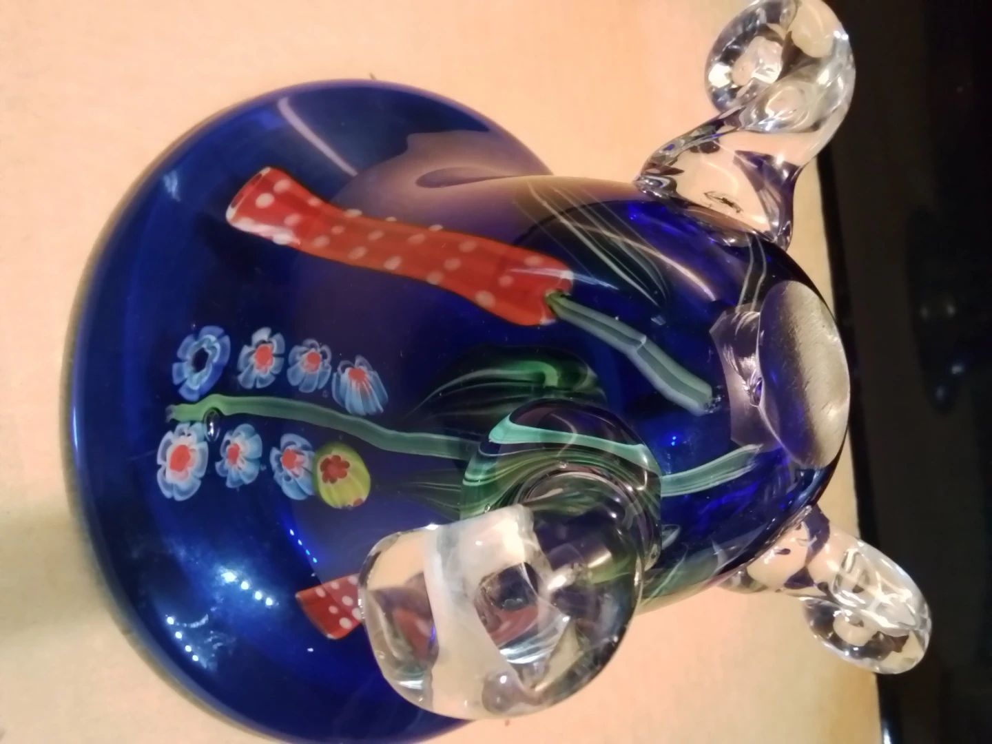 Murano hand made footed glass bowl 6.5 by 4 inches - photo 5