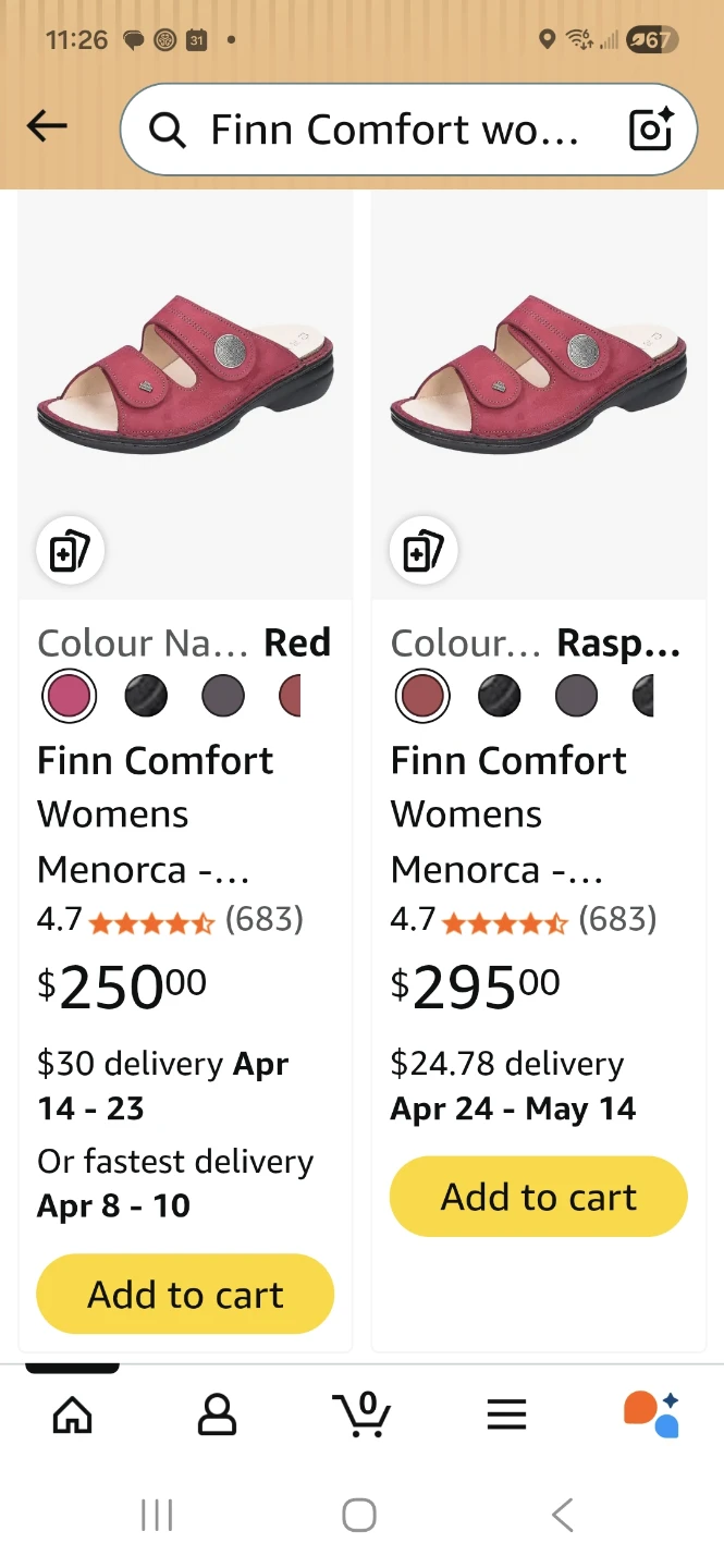 🌱Finn Comfort Women's Red Leather Sandals with Arch Support - photo 2