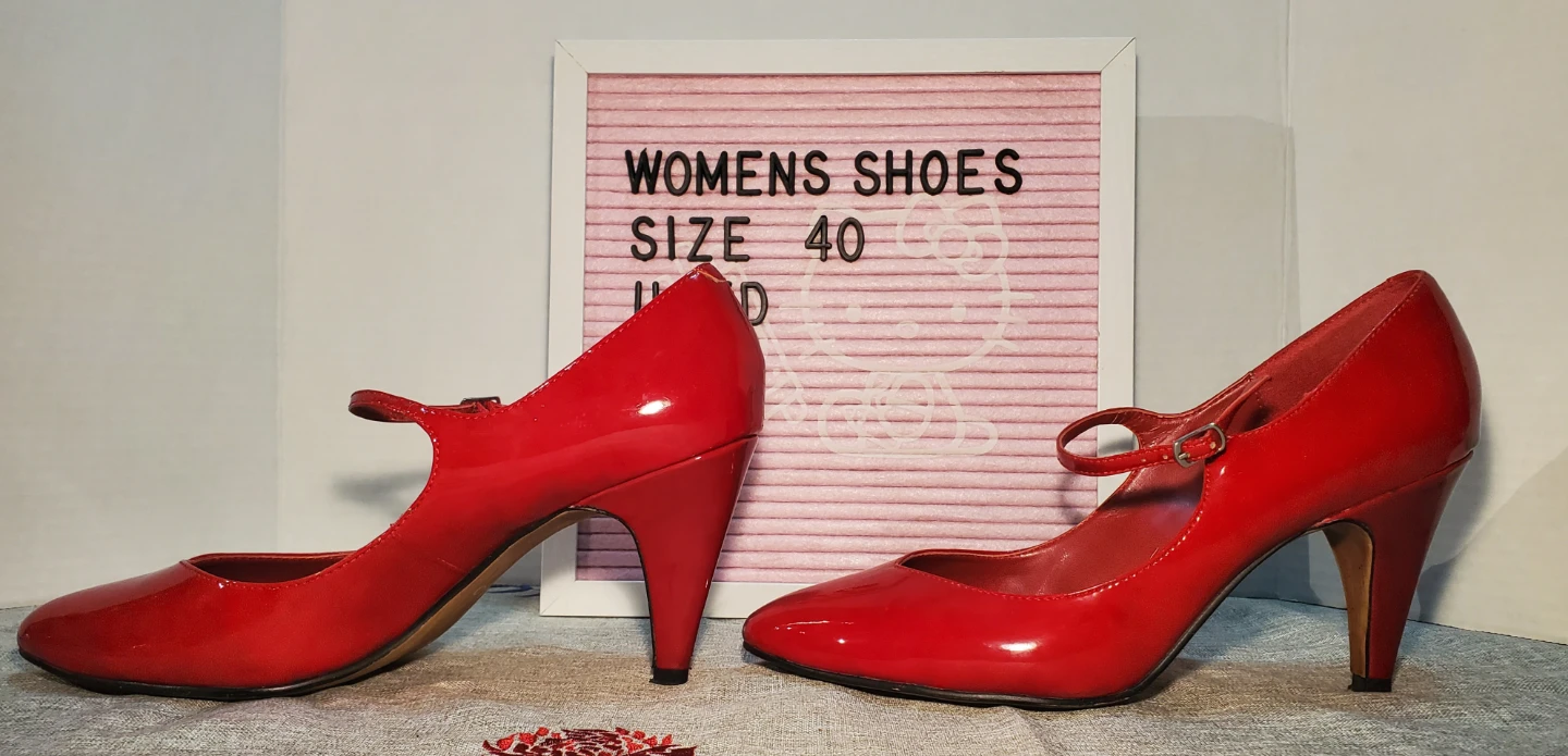 ALDO Red Patent Leather Mary Jane Heels - Size 40 - photo 4