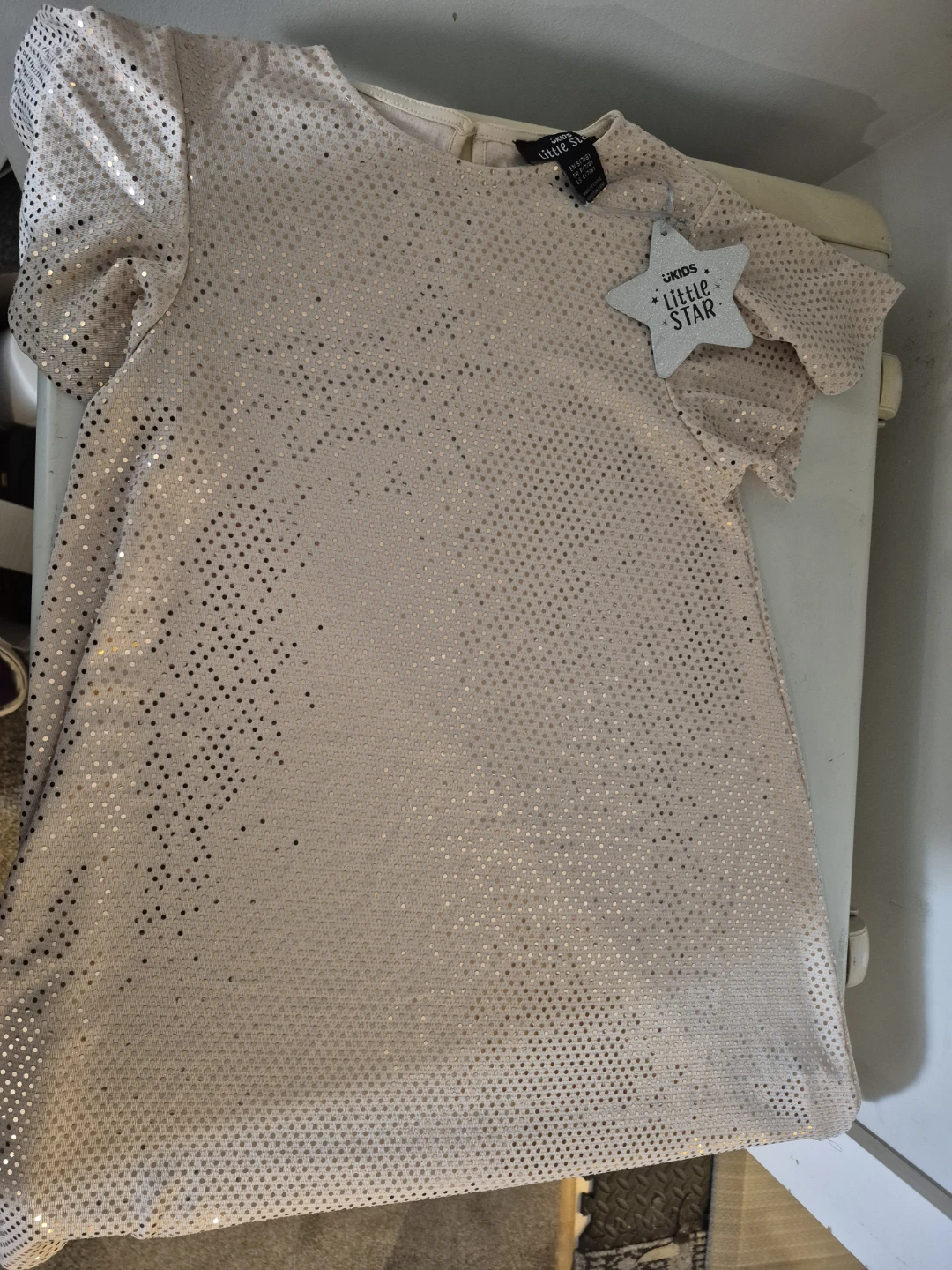 Little Star Sequin T-Shirt Dress - Size S/P (7/8)
