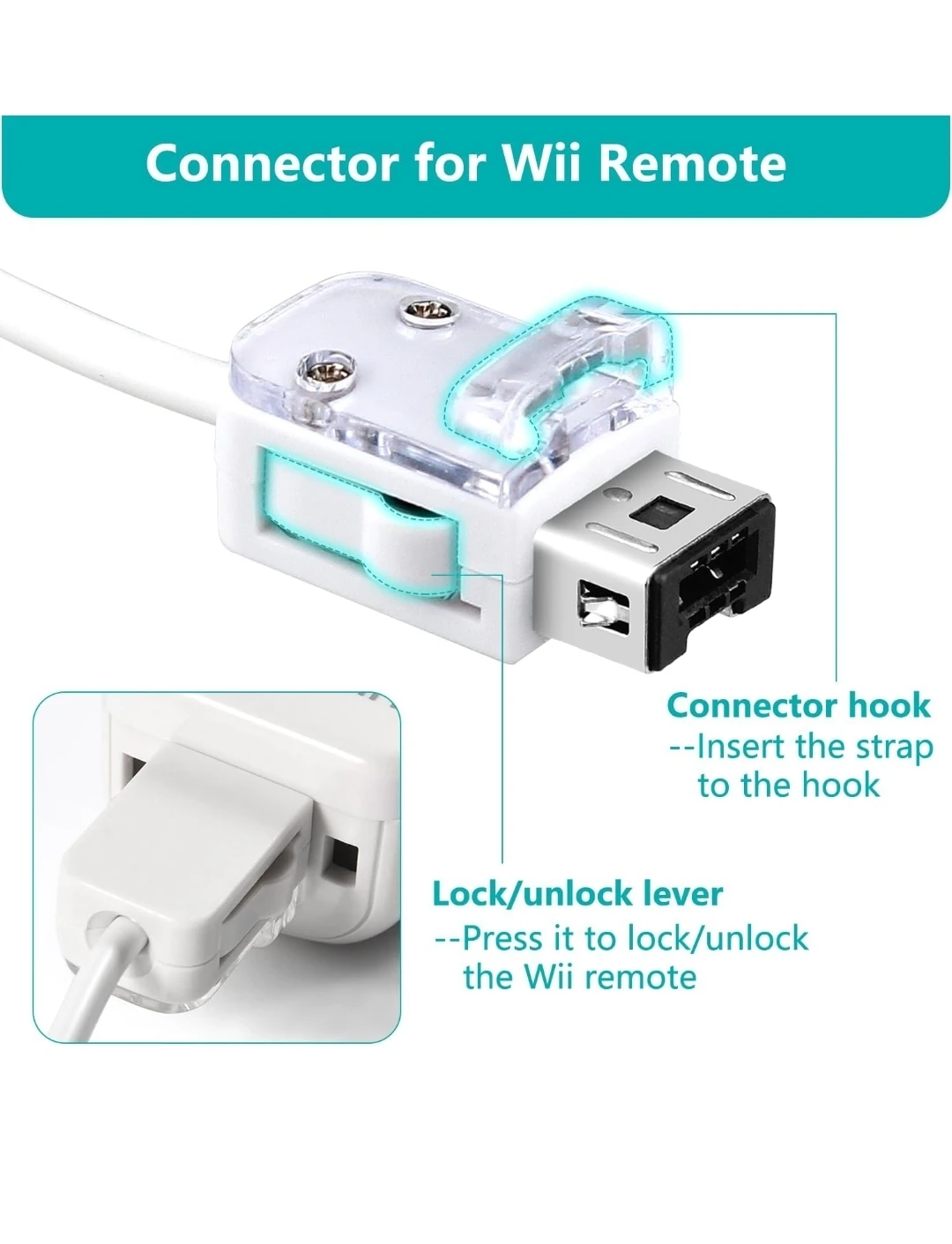 Wired Nunchuck Controller for Nintendo Wii Motion Control White - photo 5