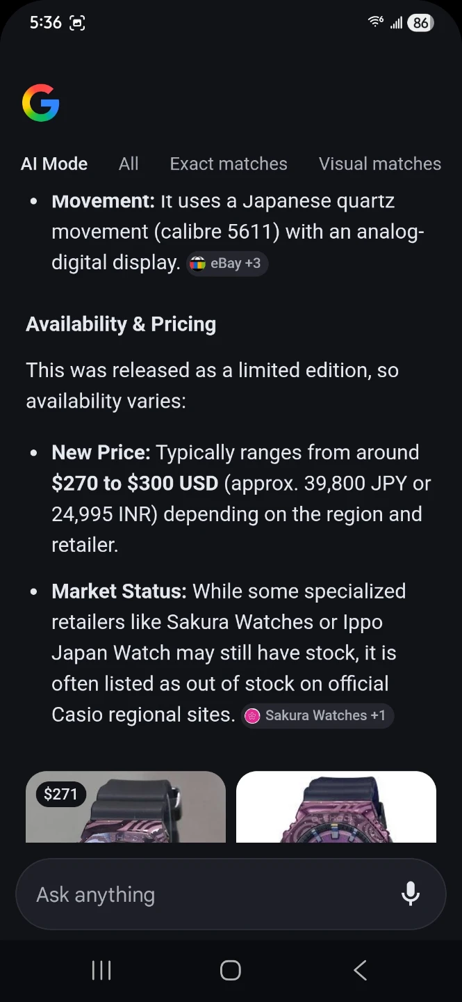 Casio G-Shock GM-2100MWG-1A Milky Way Limited Edition Watch - photo 4