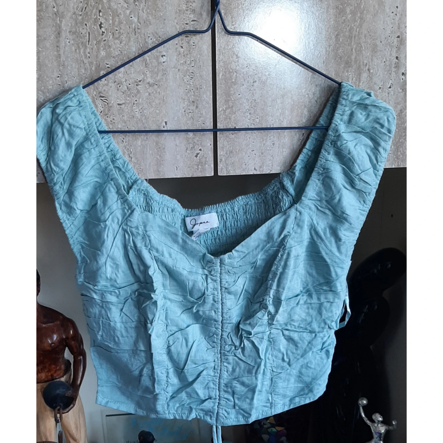 3 Women's Crop Tops Bundle (Blue Floral, Teal, Floral Print) - photo 2