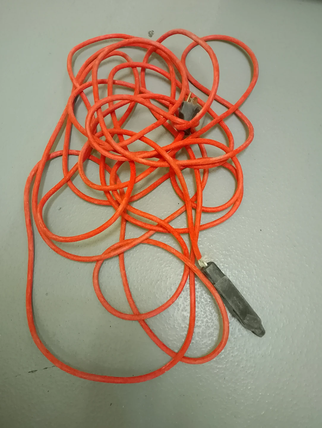 13 meter long Orange Extension Cord with Multiple Outlets