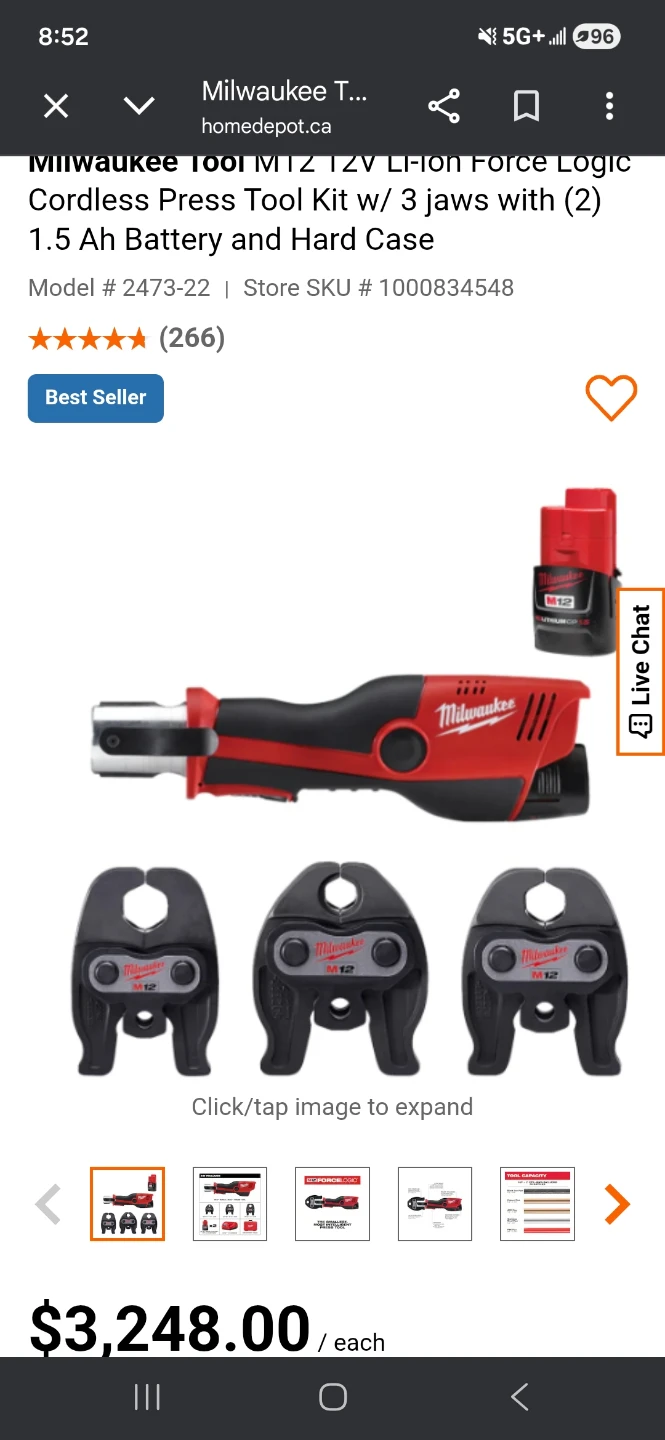 Milwaukee M12 12V cordless press tool - photo 2