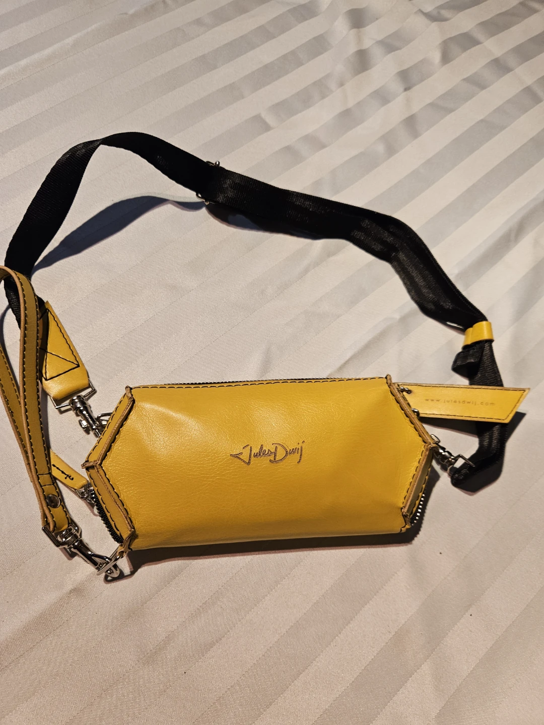 Jules Wijn Generosity Yellow Leather Crossbody Bag