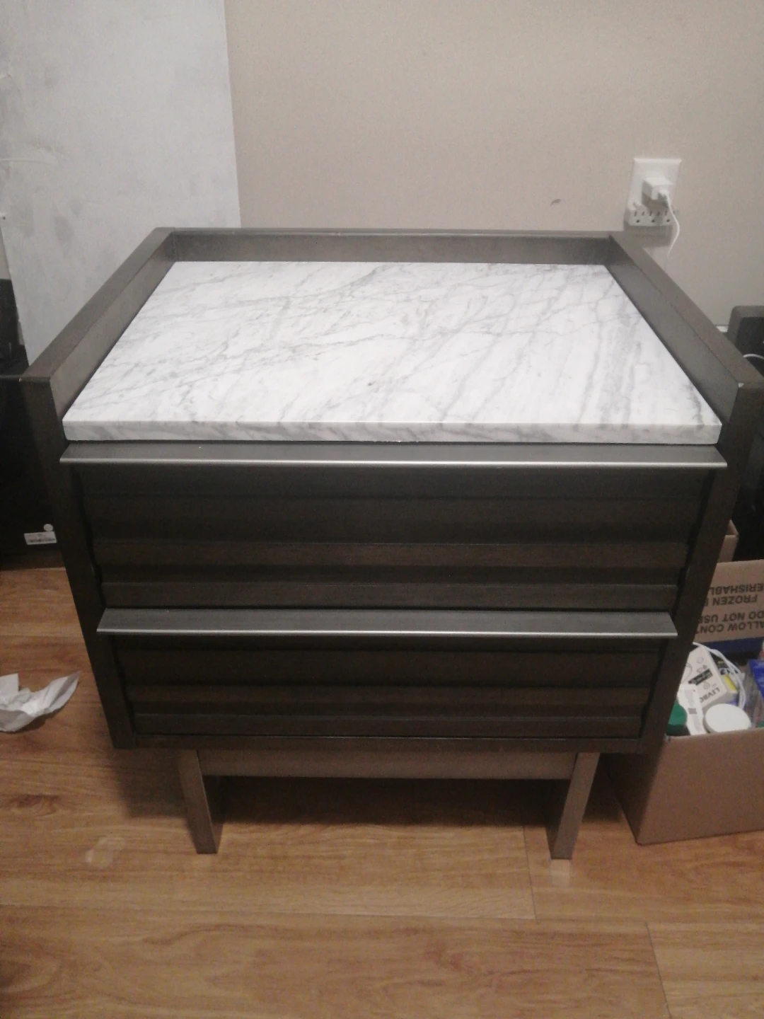 Marble Top Nightstand / Side Table