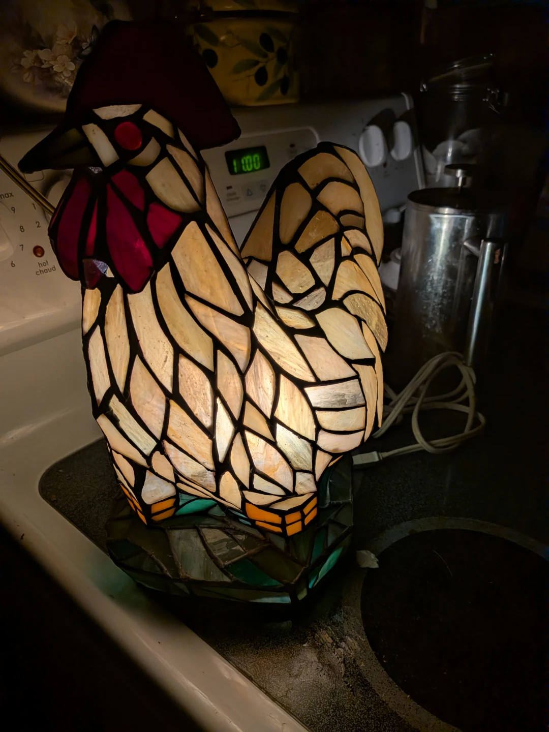 Stained Glass Rooster Lamp - photo 2
