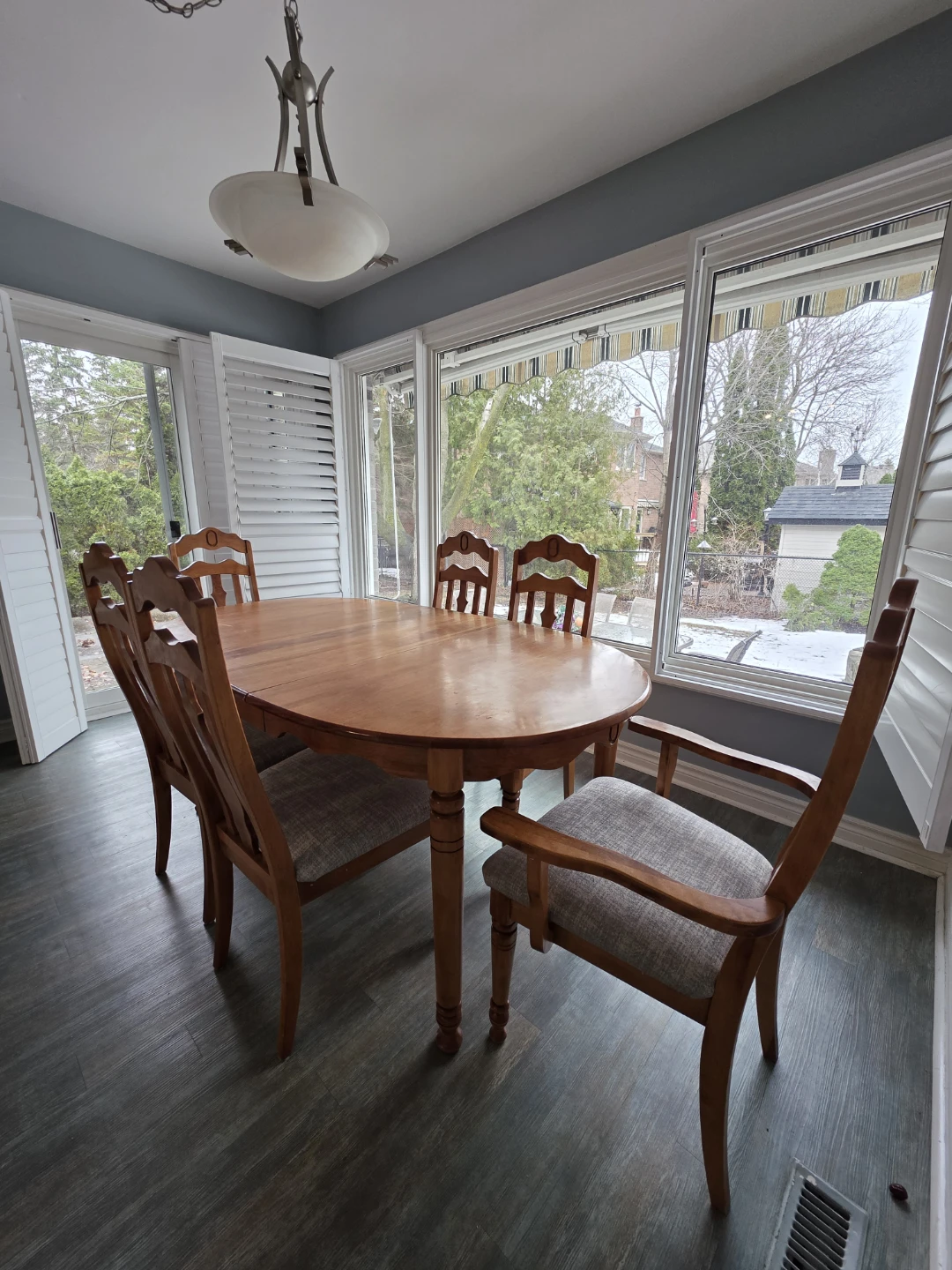 Solid Wood Dining Table with 6 Chairs