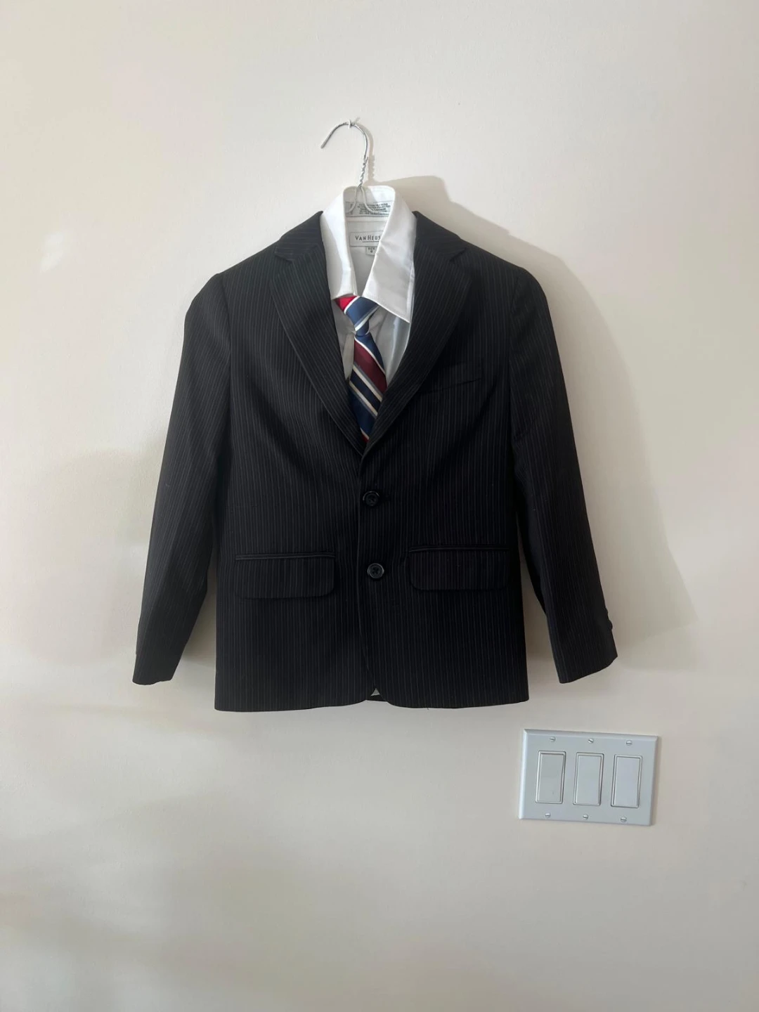 Van Heusen Boys Suit Set with Pinstripe Pants