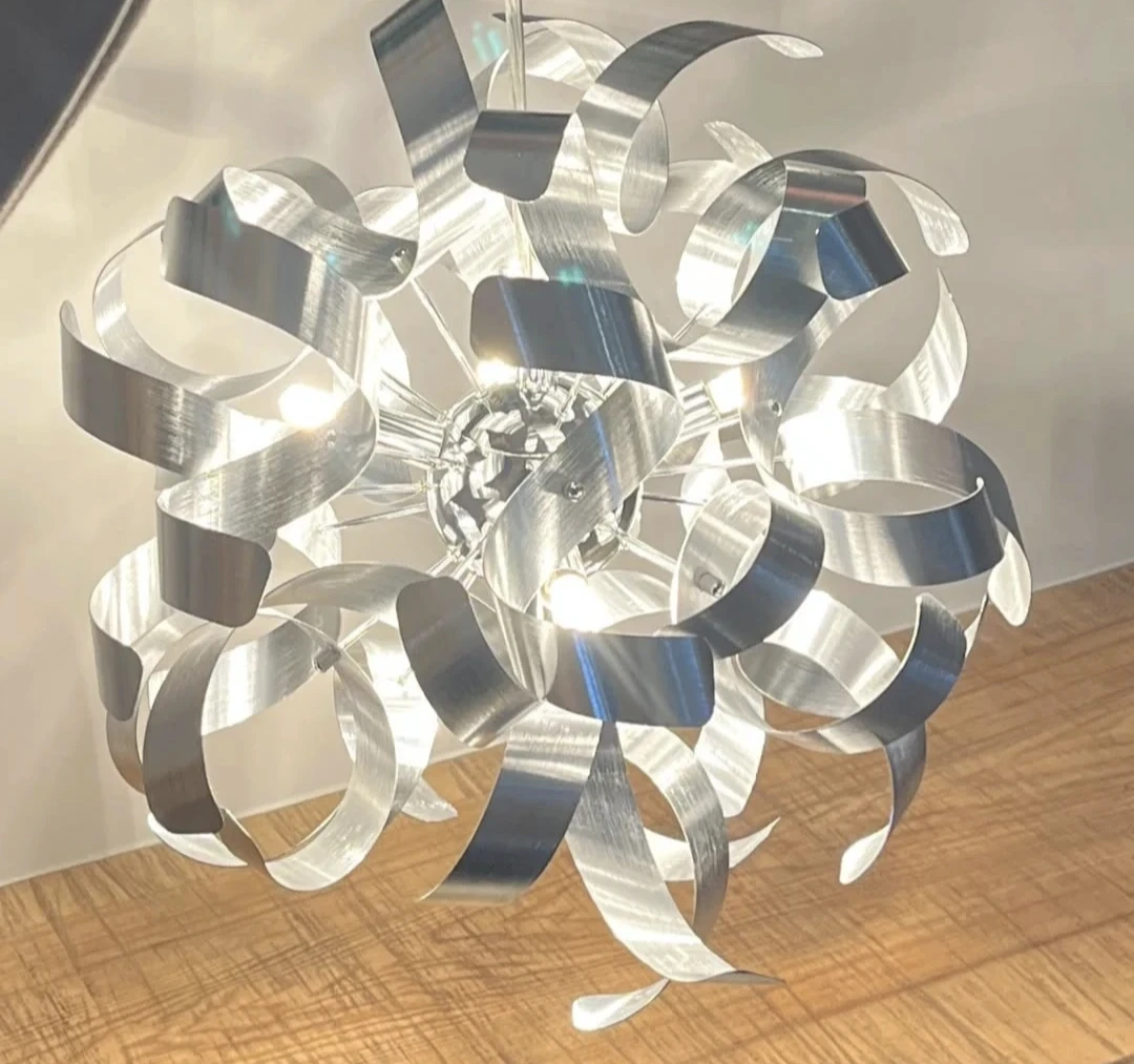 Modern Sculptural Brushed Aluminium Pendant Light - photo 2