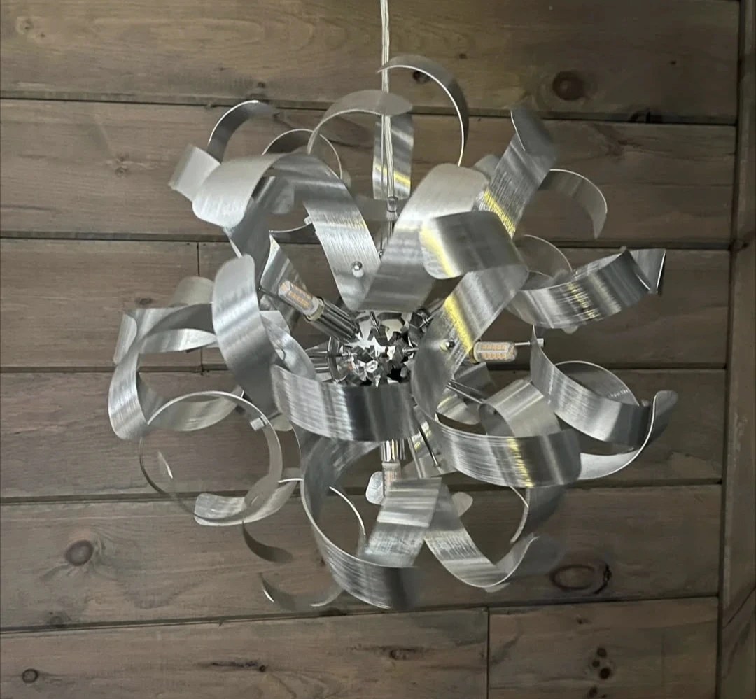 Modern Sculptural Brushed Aluminium Pendant Light - photo 4