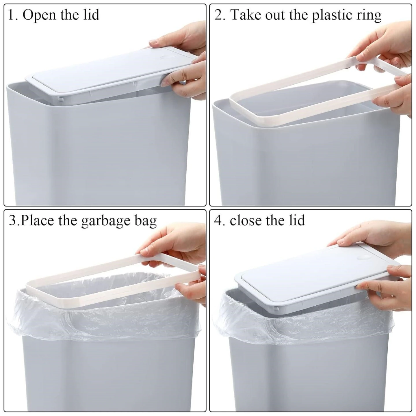 New-Slim Push Lid Trash Can. 3 for 20$ - photo 4