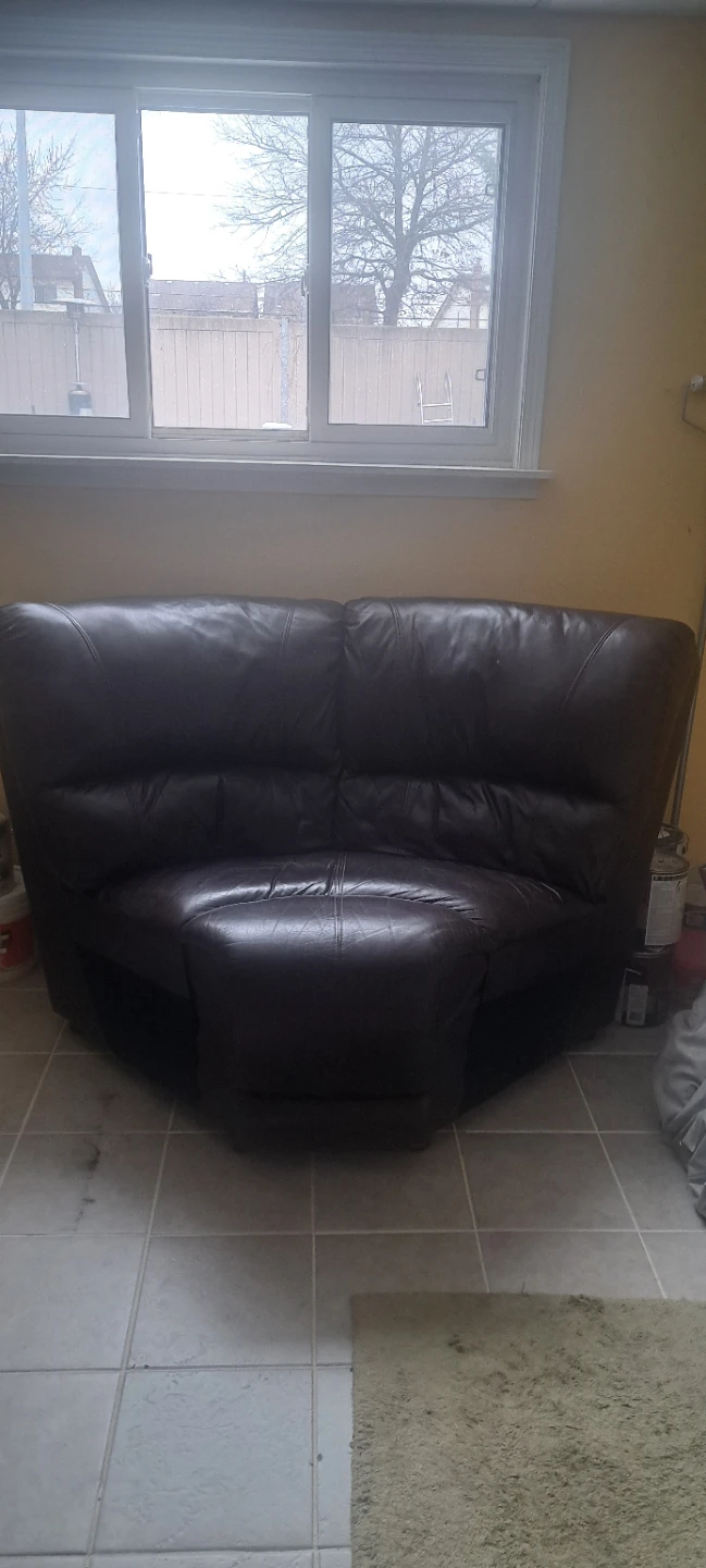 Brown Leather Sectional Sofa with Recliners and Cup Holders - photo 4