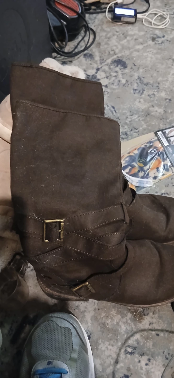 Brown Suede Boots with Buckle Detail by Rocketdog